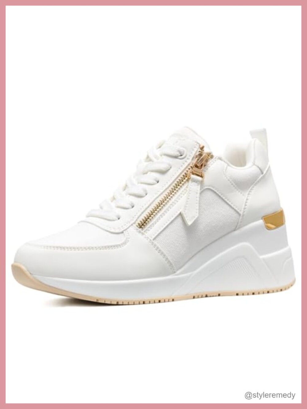 Wedge Sneakers Platform Athletic Tennis Shoes Cushioned Lace-Up